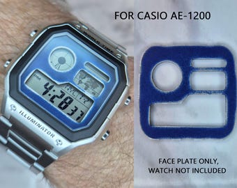 Laser-cut Aluminium Face Plate for Casio AE-1200, Anodised Distressed Appearance