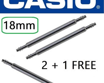 Casio 18mm Watch Strap Spring Bar / Spring Rod, set of 2 + 1 FREE (compatible with 100s of Casio models, check with me if unsure) - 72011384