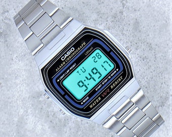 Montre Casio modifiée avec filtre à écran turquoise (A164WA-1VES)