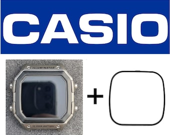 Boîtier et joint d'origine Casio, pour AE-1200 / AE-1300 / WS-1600H (Casio Royale), couleur argent canon de fusil