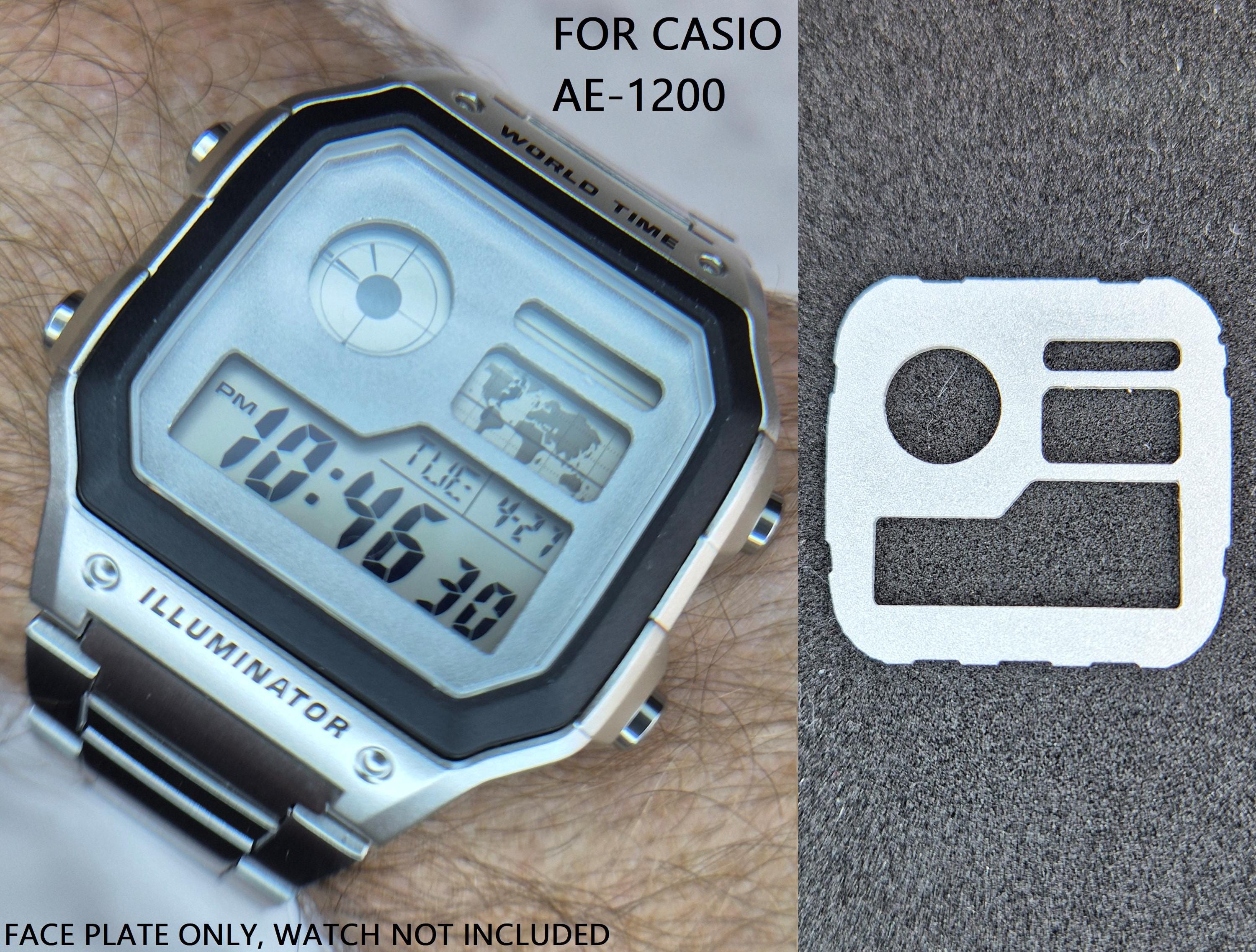 Laser-cut, Bead-blasted Aluminium Face Plate for Casio AE-1200