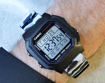 Casio Watch on Blue Ice Camo Nylon Strap the Ice Boss Etsy UK