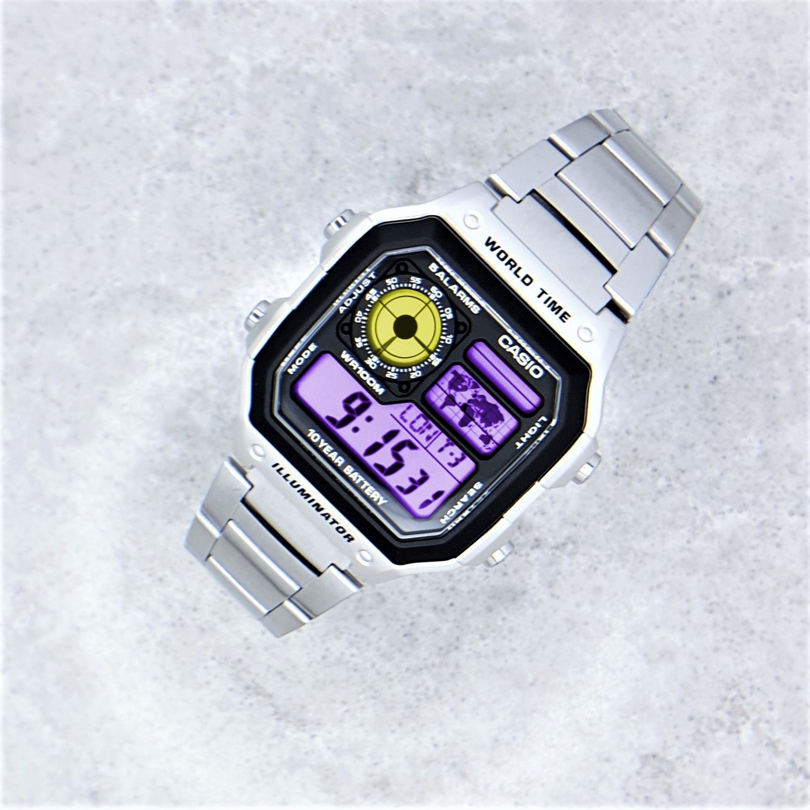 Casio World Time Watch With TWO Colour Screen Mod Pick Your Etsy UK