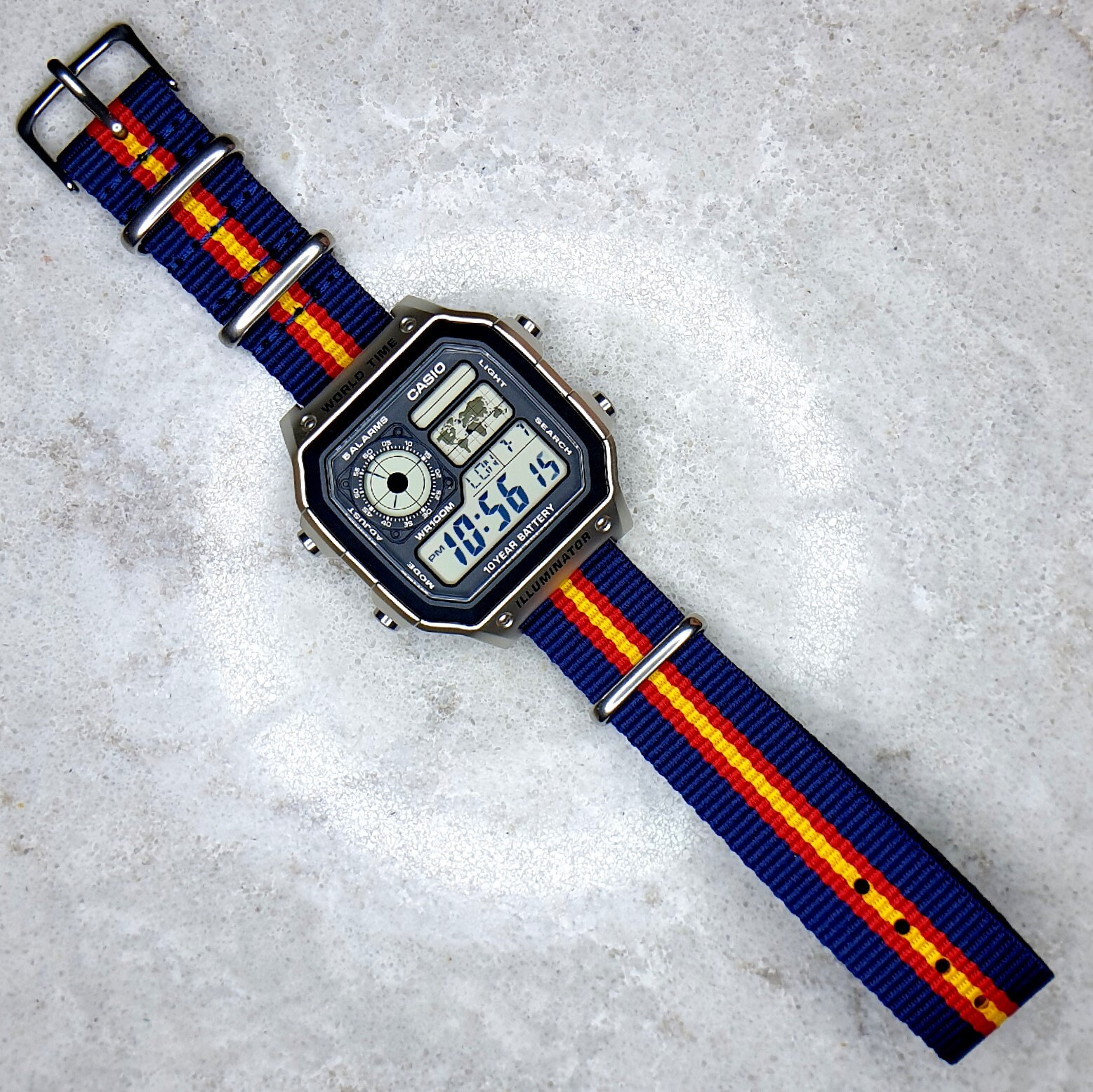 Casio world time silver hotsell