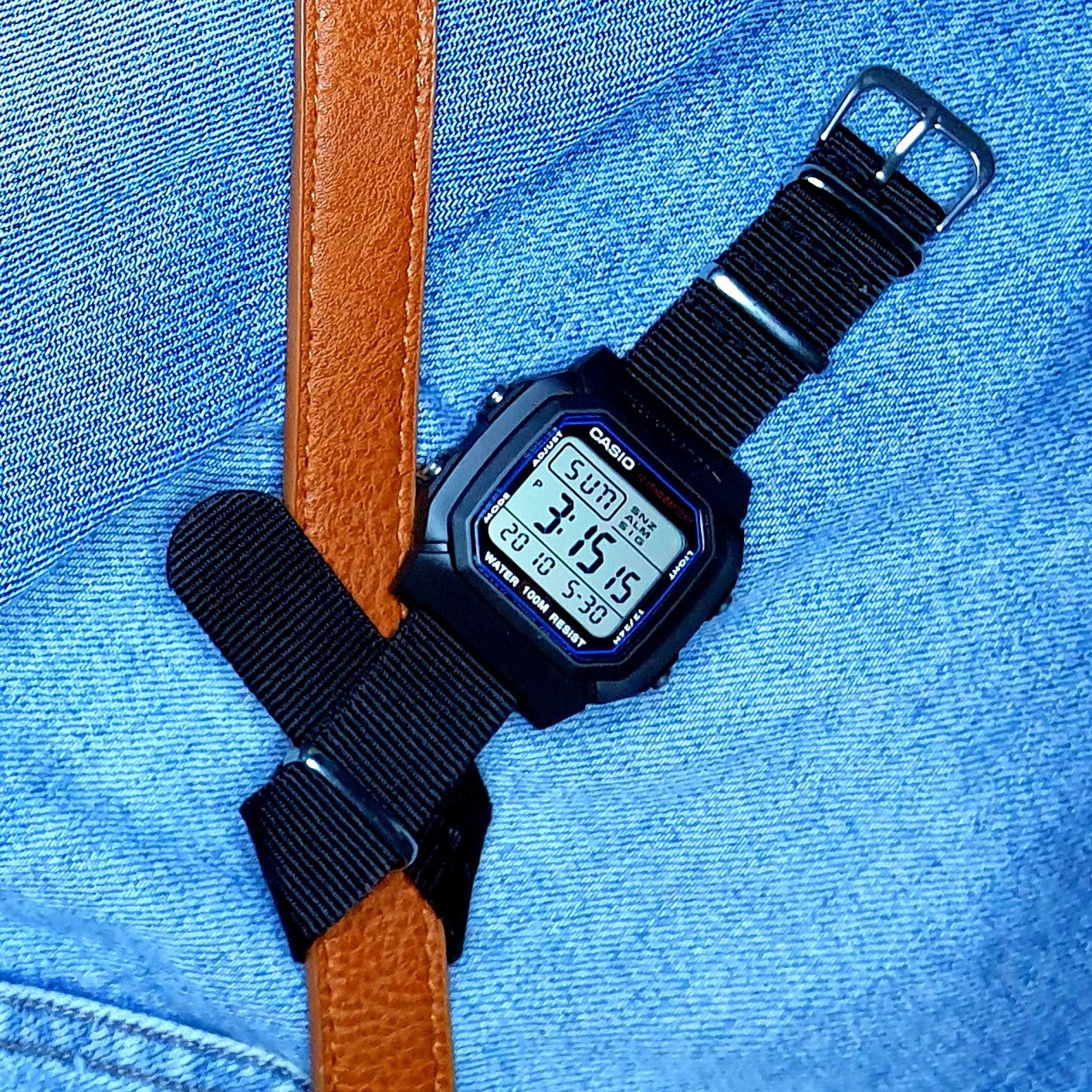 Casio 10 year Battery Life Watch on a Black Nylon Nato Strap | Etsy