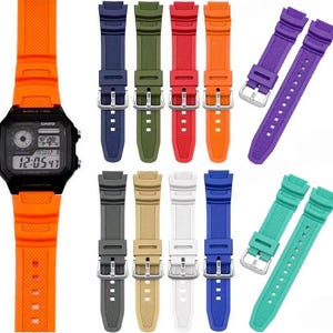 Correa de resina para Casio AE1200, AE1000, AE1300, W218H, MRW200H y W800H. Ideal para modificar el Casio Royale.