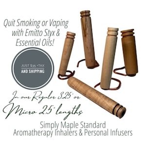 Quit Styx Simply Maple Wood Aroma Inhaler for Essential Oils | Essential Oil Diffuser | Aromatherapy Pen | Emitto | EO | Gift