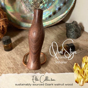 Inhalateur d&#39;arômes de bois de noyer de source durable Elite | Quitter Styx | Huile essentielle | Diffuseur | Stylo d&#39;aromathérapie | à infuseur d&#39;HE | Emitto