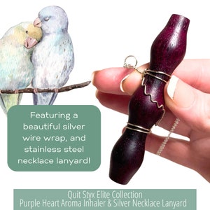 Inhalateur en bois Elite Purple Heart avec collier | Diffuseur portatif | Huiles essentielles | Stylo d&#39;aromathérapie | Inhalateur aromatique | Infuseur d&#39;HE