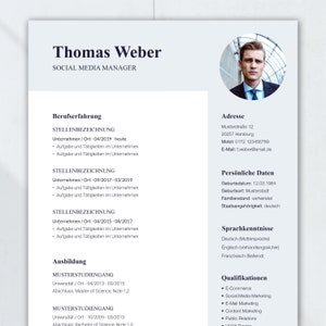 Application template German | Cv template | Word & Pages | Easy to change with instructions | | CV Template Premium Template | Business
