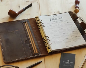Filofax Holborn Nubuck Organizer/Planner Personal Size Brown Leather 026040 