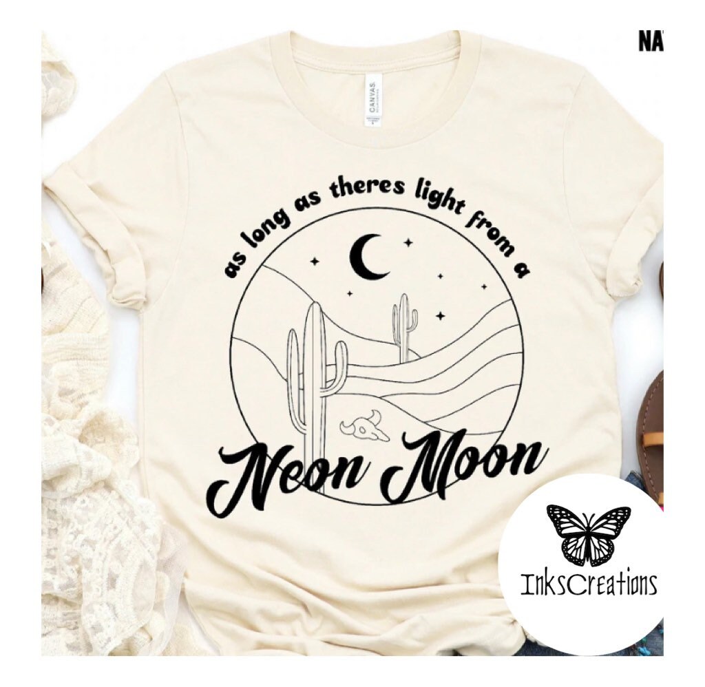 Neon Moon Graphic T-shirt | Etsy