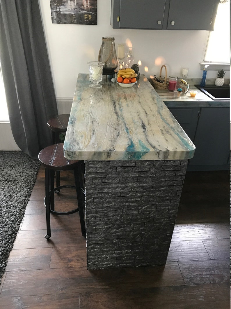 Bar Top // Counter Top // Epoxy Resin // Length 6 ft x Width Etsy