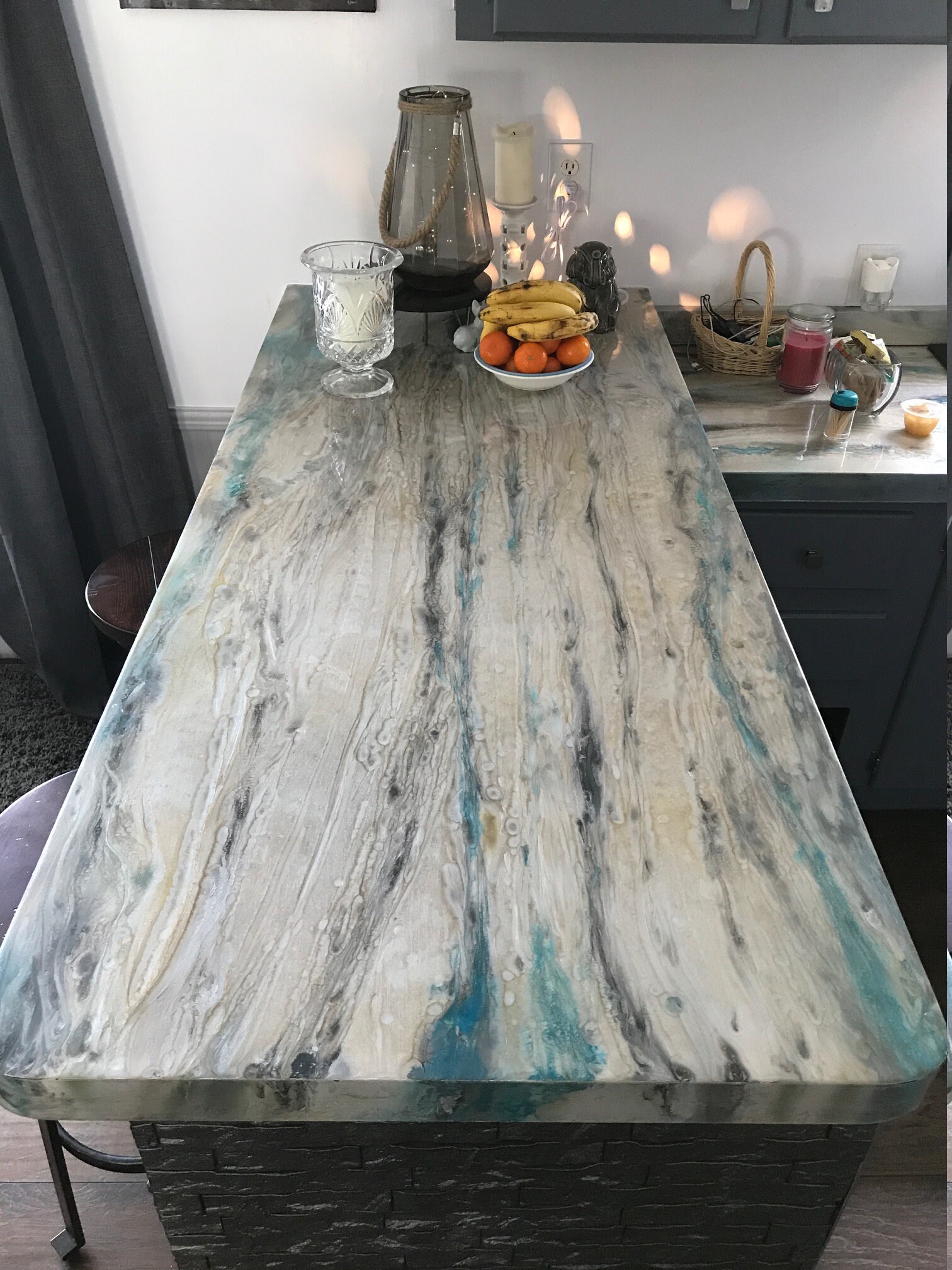 Bar Top // Counter Top // Epoxy Resin // Length 6 ft x Width Etsy