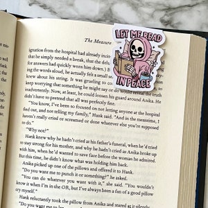 Skeleton Reading Magnetic Bookmark • Magnetic Bookmarks • Funny Bookmarks • Read In Peace Bookmark