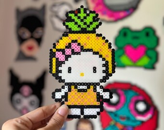 Ananas Kitty • Perler Bead Art • Kandi
