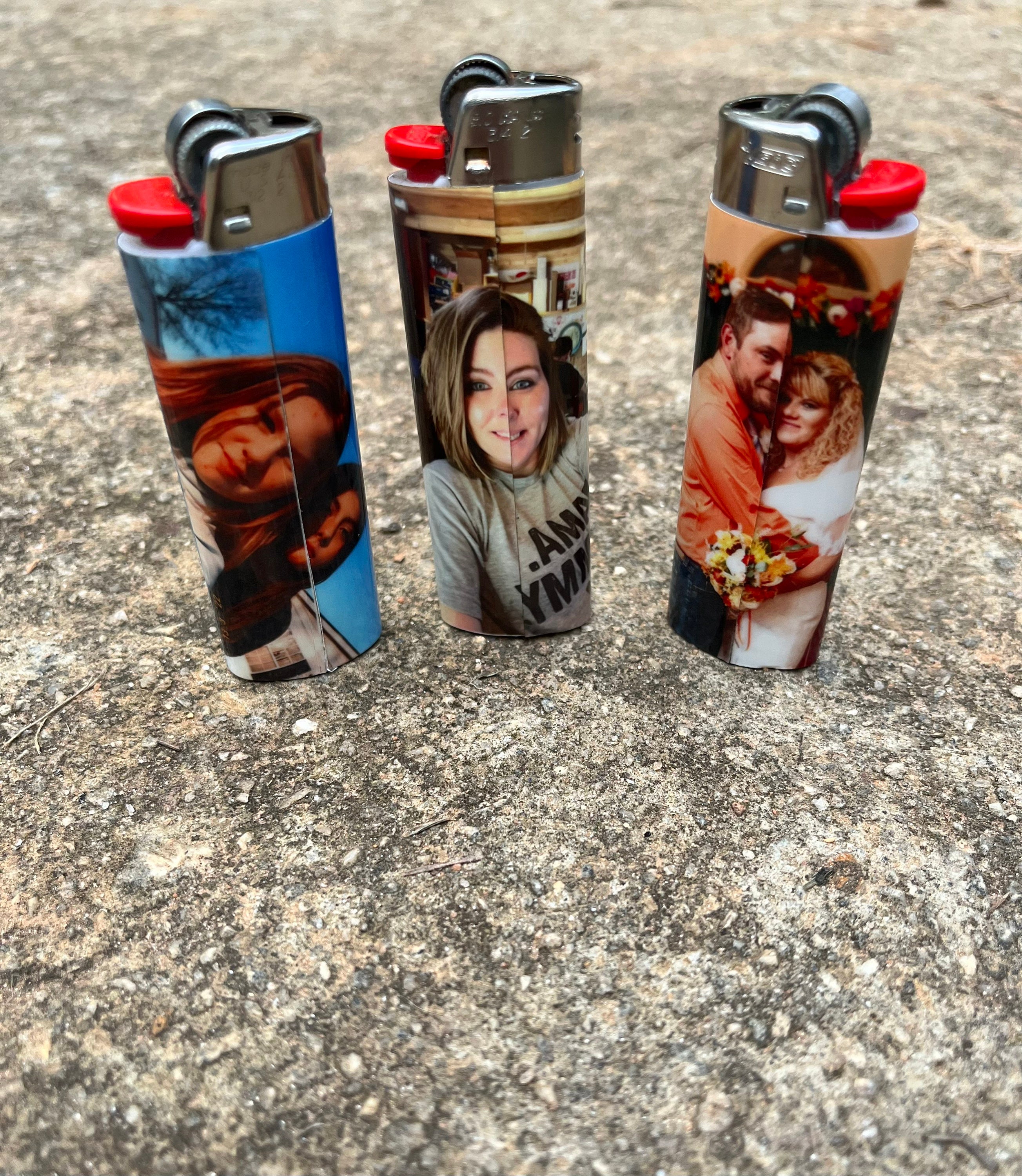 Make Custom Picture White Custom Stone Lighter With Phone Holder/Stand  Custom Picture Lighters Customized Lighter With Name