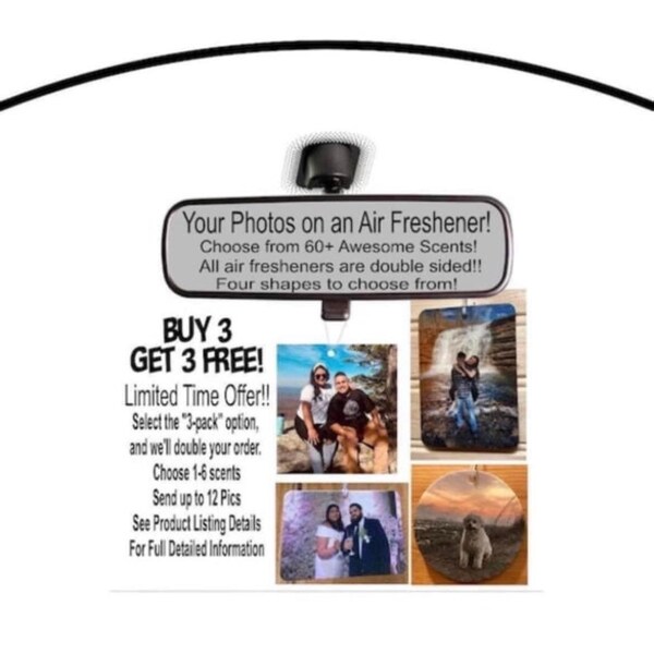 Photo Car Air Freshener Double Sided Etsy