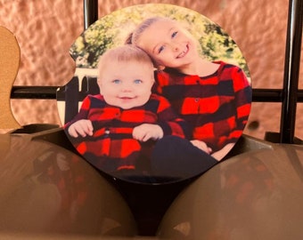 Custom Photo Hardboard Car Coaster - Set of 2 HD Print- 1 sided- High Quality - Personalized- Free Shipping