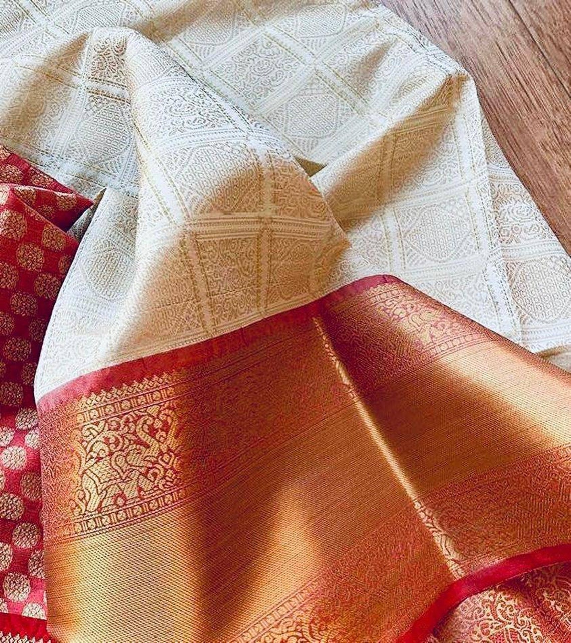Beautiful Kanchipuram handloom weaving silk saree with rich Etsy