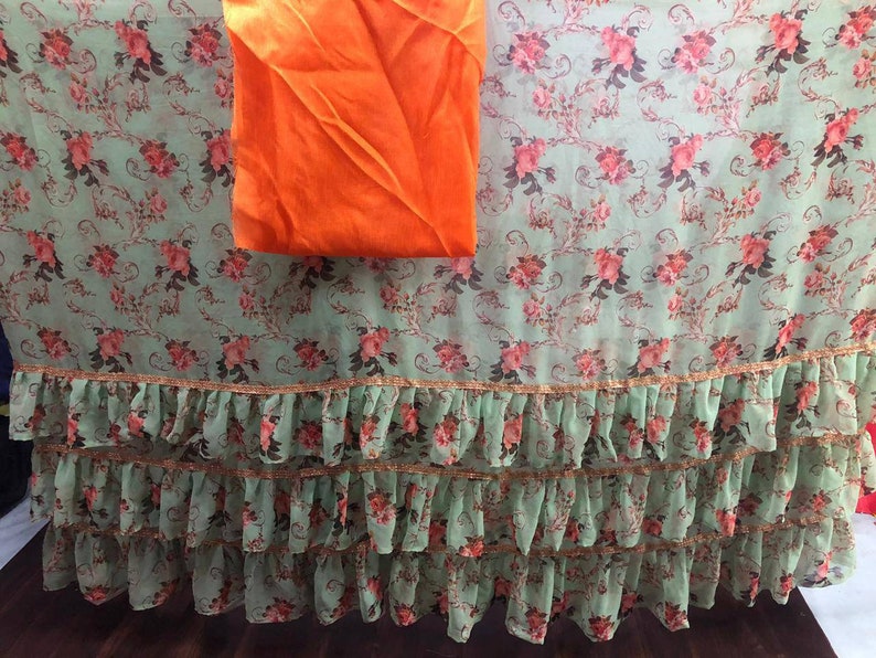 Awesome new Gorgette digital print n less broder saree with blouse for Indian saree saree for women,sari designer saree