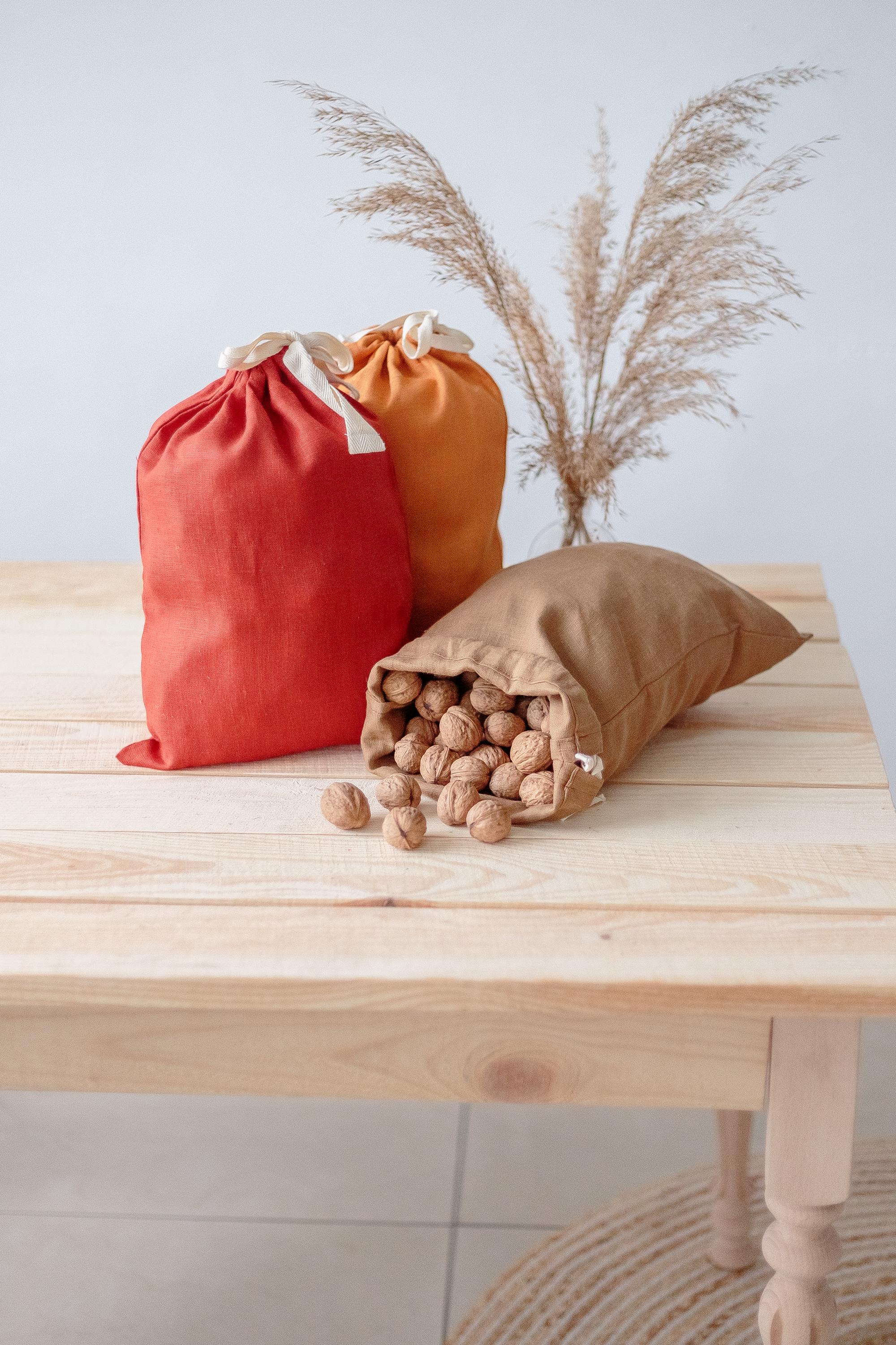 Linen Bread Bag – Reusable Food Storage Bag With Drawstrings. Zero ...