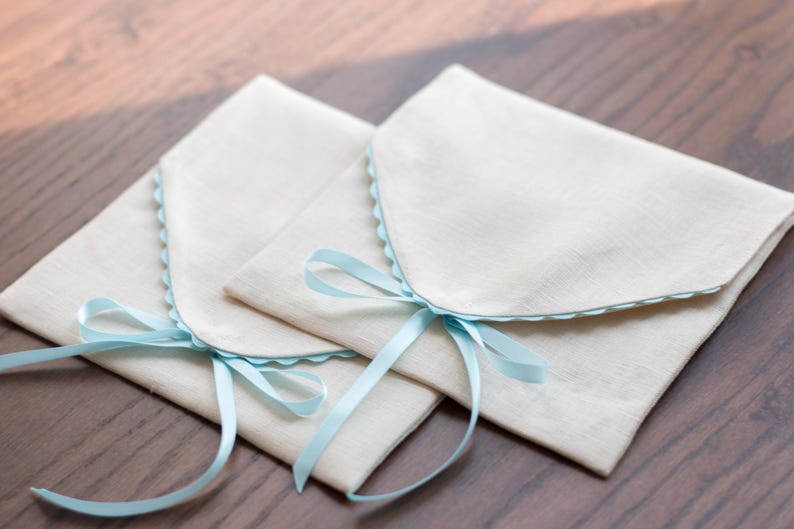 Pink Linen Envelope with Red Trim, Book Wrap & Card Holder with bowtie image 9