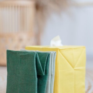 Pastell Leinen Taschentücher Box Covers mit Baumwolle Futter. Minimalistisches Raum Dekor. Viereckiger Taschentücher-Box Halter. Badezimmer Dekor. Pistachio Green