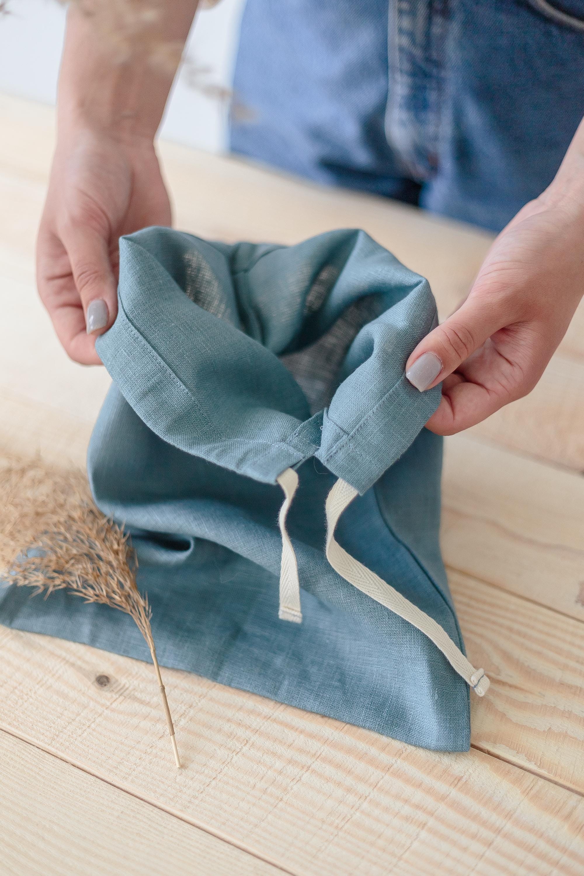 Linen Bread Bag – Reusable Food Storage Bag With Drawstrings. Zero ...