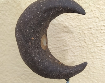 Black moon hanging, Crescent moon hanging, Witch moon gift