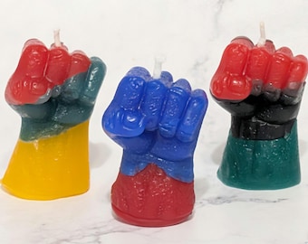 Raised Fist - Mini Custom Candle