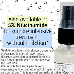 Niacinamide with Hyaluronic Acid 2-in-1 Toning Face Serum | Large 2 oz | Fragrance-Free Skincare | Gentle Effective Plump and Glow Treatment image 6