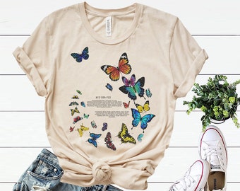 Butterfly T-Shirt,Vintage Art Butterfly Tee,Graphic T-Shirt,Monarch Butterfly,Save the Butterflies,Nature Lover,Butterfly Gifts