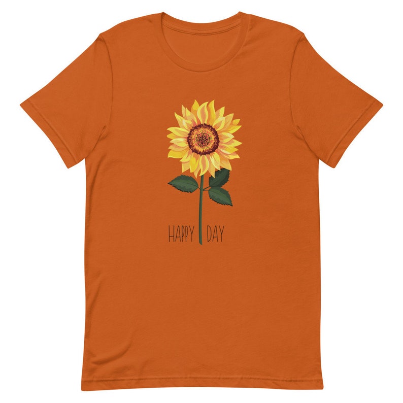 Sunflower Happy Day T Shirt Sunflower Shirtgraphic Etsy