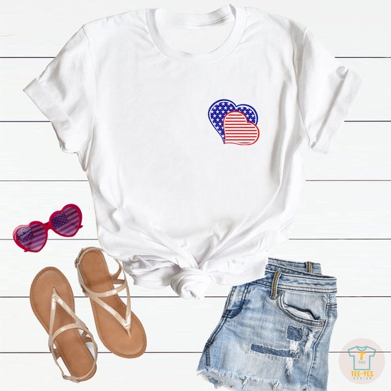 Flag Heart Shirt 4th of July Shirt Unisex American Flag - Etsy