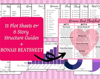 Guía de novela romántica / Esquema de escritura / Recursos para autores / Cómo escribir una novela romántica / Tropos y fichas de personajes / DESCARGA INSTANTÁNEA