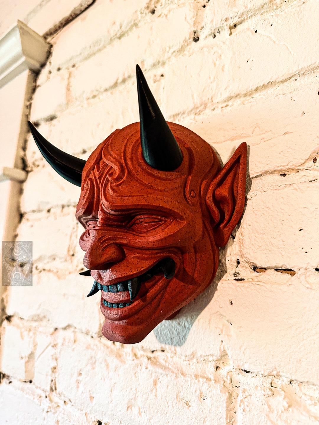 3D Printed Oni Mask Wall Hanger Etsy