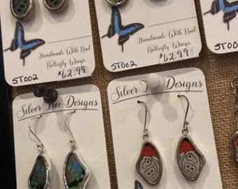 Sterling Silver Butterfly Wing Reversible Jewelry, Wire Earrings, Fair Trade from Peru