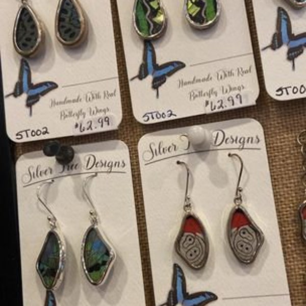 Sterling Silver Butterfly Wing Reversible Jewelry, Wire Earrings, Fair Trade from Peru