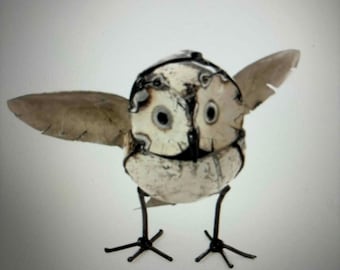 Hand-Crafted Recycled Steel Drum Garden Art Decorative Figurines Bird & Bunny Statues, Robin Hummingbird Crow Blue, Fair Trade from Zimbabwe