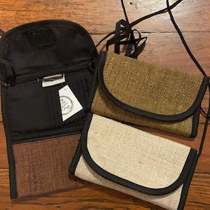 Wild Hemp 8x4.5 Inch Cross Body Crossbody Zippered Bag/Purse, Fair Trade from Nepal