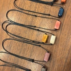 Hand-Carved Tagua Nut Rectangular Pendant Choker Necklaces, Adjustable Length, Fair Trade from Ecuador