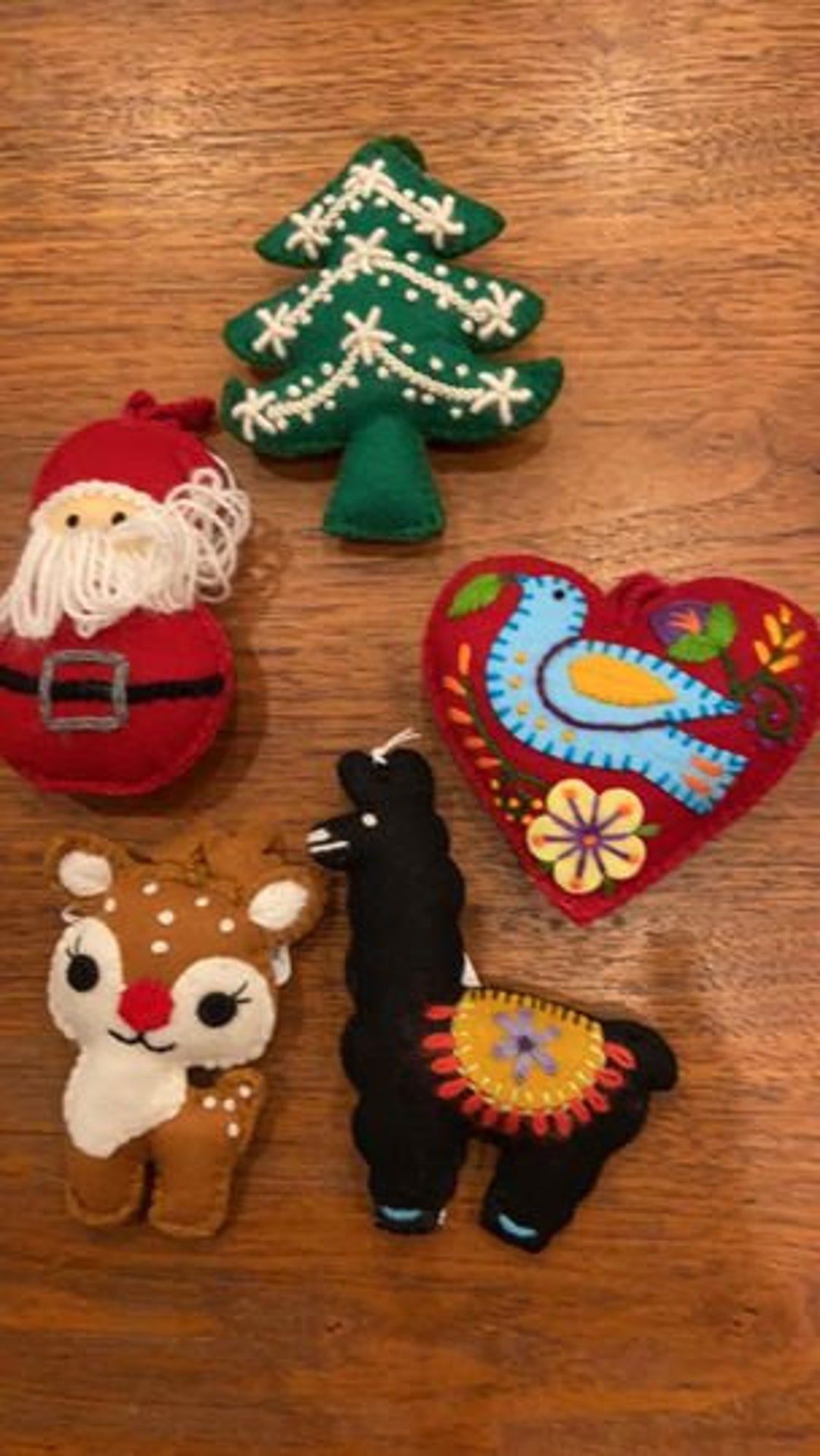 Handmade Felt Biodegradable Christmas Santa Jaws Hanging Decoration main image 0
