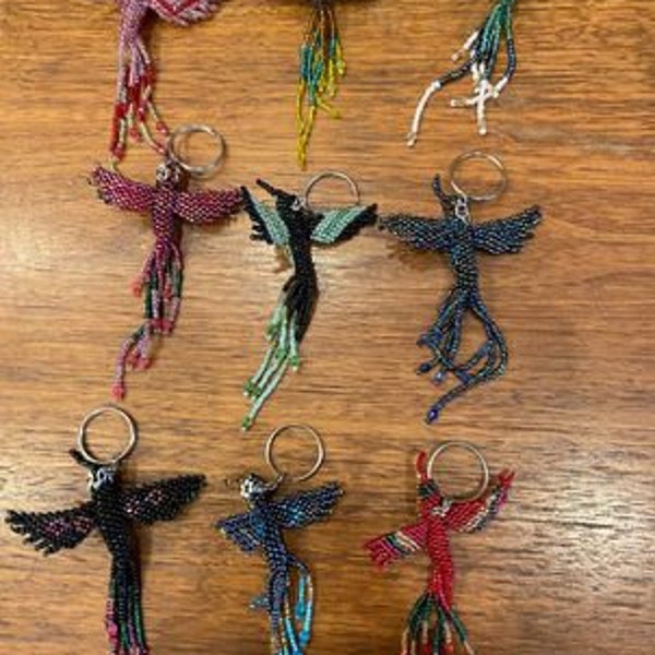 Handcrafted Beaded Hummingbird Keychain Key Chain Fab, 4.5 x 2.5 Inches, Unique & Beautiful, Fair Trade from Ecuador