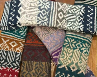 Hand-Knit 17% Alpaca 83 Percent Acrylic Women's Tahoe Leg Warmers, Variegated Colors, Fair Trade from Peru and Bolivia