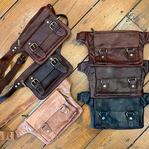 Moroccan Leather Crossbody Bags with Adjustable Straps, Fair Trade from Morocco