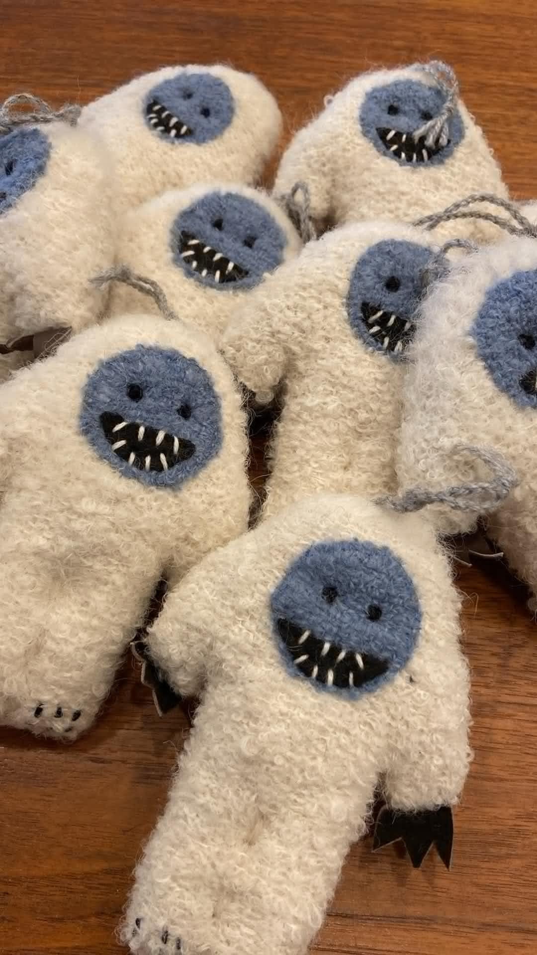 Alpaca Wool Yeti Ornaments 5.5x4 Inches, Abominable Snowman, Fair Trade from Peru