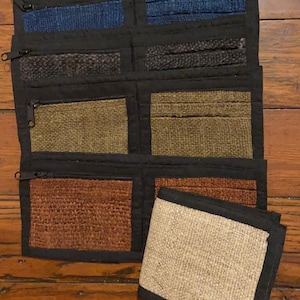 Cartera plegable de cáñamo silvestre, de comercio justo de Nepal