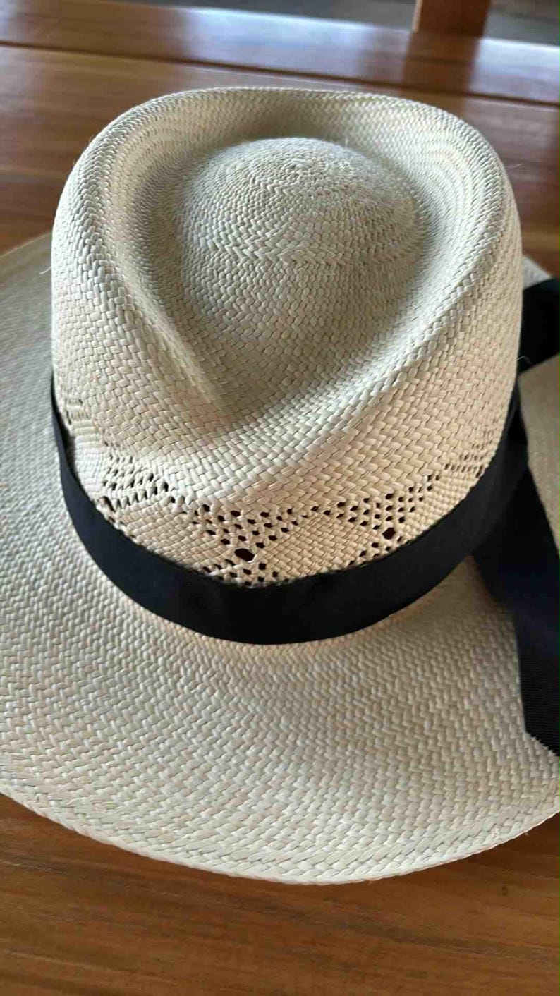 Sombreros Panamá tejidos a mano, sombreros Montecristo, sombrero fedora para el sol, comercio justo de Montecristo Ecuador Sombrero Hollywood M