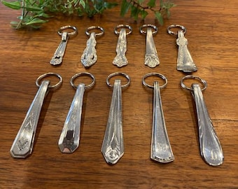 Recycled Silverware Spoon Key Chain Keychain Key Fab, 3.5-4 Inches, Made by Local Artist Craig Fowler